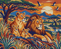 Thumbnail for Savanna Family Tapestry, 50x40 cm diamond painting – full design preview without the close-up inset