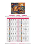 Thumbnail for DMC color chart for Savanna Family Tapestry diamond painting - 36 colors