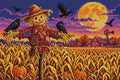 Thumbnail for scarecrow in a cornfield under the harvest moon with crows, 60x40 cm diamond painting – full design preview