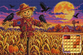 Thumbnail for scarecrow in a cornfield under the harvest moon with crows, 60x40 cm diamond painting – design and close-up of square drills