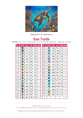 Thumbnail for Sea Turtle diamond painting color chart – 37 DMC colors