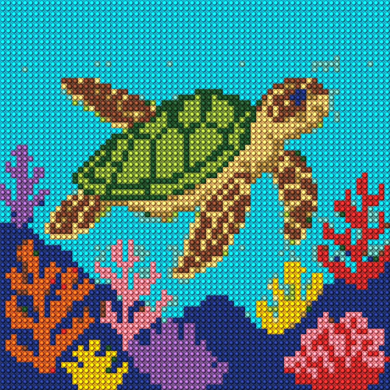 Diamond painting pattern chart - Sea Turtle