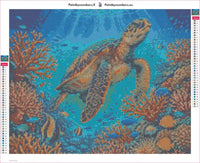 Thumbnail for Sea Turtle diamond painting adhesive canvas 50x40cm