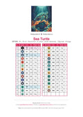 Thumbnail for Sea Turtle diamond painting color chart – 27 DMC colors