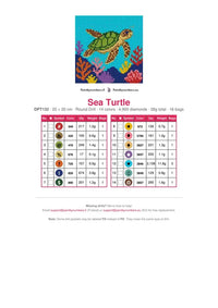 Thumbnail for DMC color chart for Sea Turtle diamond painting - 14 colors