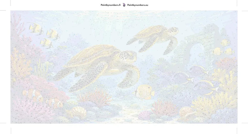 Numbered canvas - Sea Turtles and Coral Reef 80x40cm