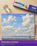Thumbnail for Finished paint by numbers mockup - Seascape with Open Sky 50x40cm