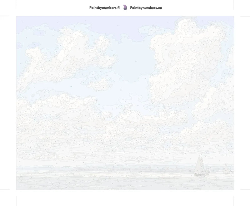 Paint by numbers numbered canvas - Seascape with Open Sky 50x40cm