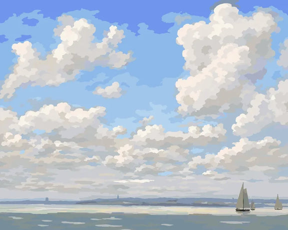 Seascape with Open Sky paint by numbers - Eugene Boudin