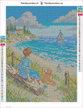 Thumbnail for Diamond painting adhesive canvas preview - Seaside Relaxation With Dog