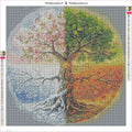 Thumbnail for Seasons of a Tree diamond painting adhesive canvas 50x50cm