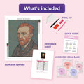 Thumbnail for self-p 40x50cm diamond painting kit contents: adhesive canvas, color chart, tools and diamond bags
