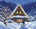 Thumbnail for Shirakawa-go, Clearing Snow, 50x40 cm diamond painting – finished design preview