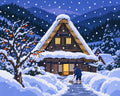Thumbnail for Shirakawa-go, Clearing Snow, 50x40 cm diamond painting – original artwork the design is made from
