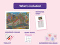 Thumbnail for What is included in the Shoe Planter diamond painting kit - adhesive canvas, reference sheet, tools and numbered drill bags