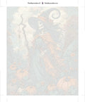 Thumbnail for Paint by numbers numbered canvas - Skeleton Witch with Pumpkins 40x50cm