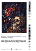 Thumbnail for Paint color chart and instructions - Skull with Flowers 40x50cm