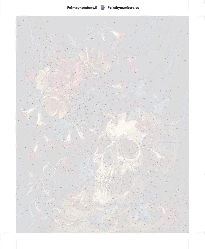 Paint by numbers numbered canvas - Skull with Flowers 40x50cm