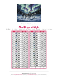 Thumbnail for Sled Dogs at Night diamond painting color chart – 35 DMC colors