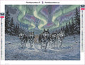 Thumbnail for Sled Dogs at Night diamond painting adhesive canvas 40x30cm