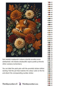 Thumbnail for Paint color chart and instructions - Sleeping Fox and Flowers 40x60cm