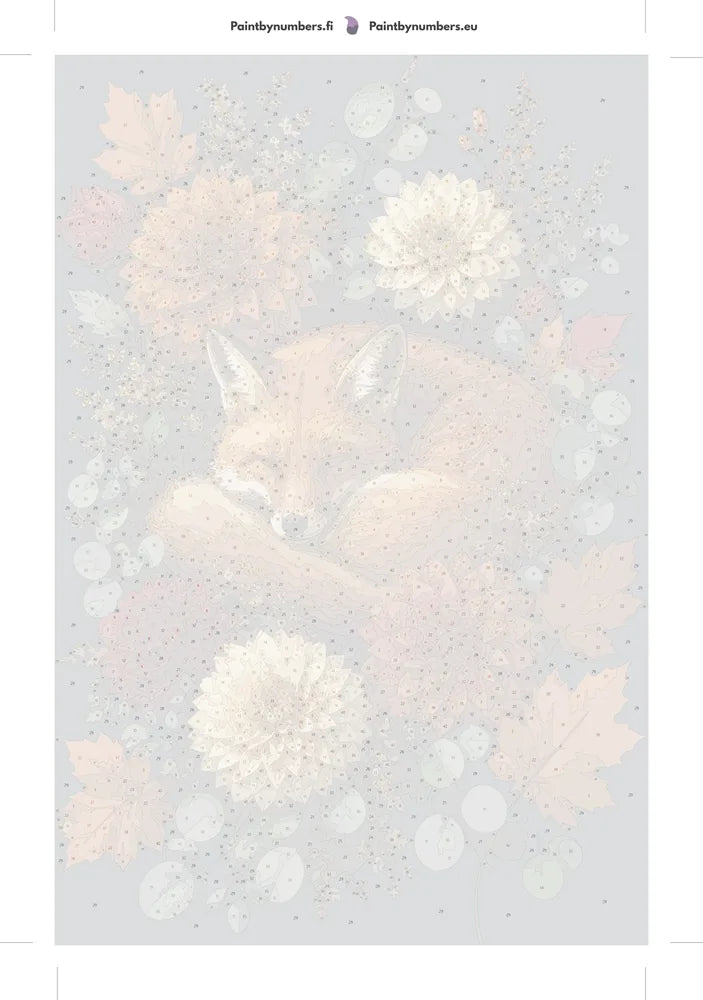 Paint by numbers numbered canvas - Sleeping Fox and Flowers 40x60cm