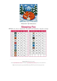 Thumbnail for DMC color chart for Sleeping Fox diamond painting - 19 colors