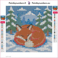 Thumbnail for Sleeping Fox diamond painting adhesive canvas 20x20cm