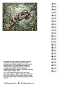 Thumbnail for Paint color chart and instructions - Sloth on Tree Branch 50x40cm