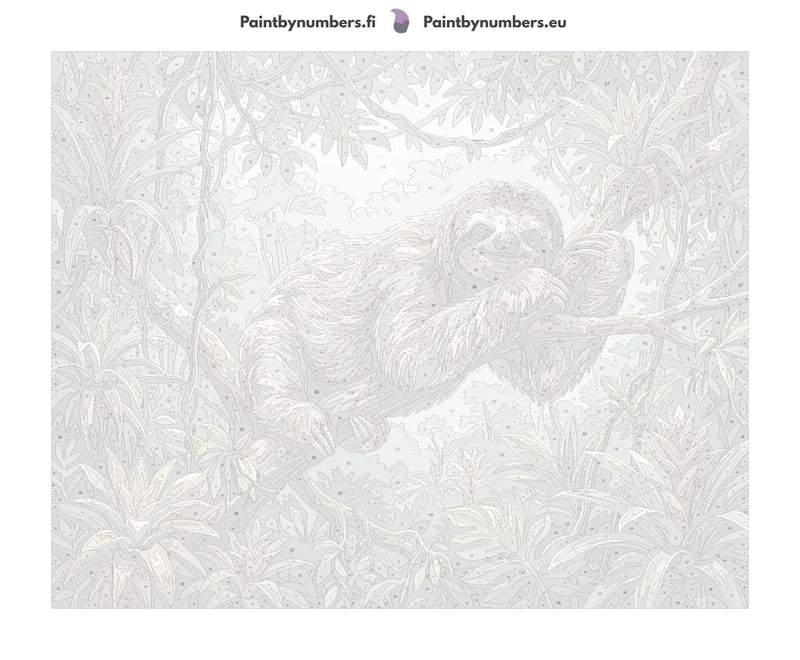 Paint by numbers numbered canvas - Sloth on Tree Branch 50x40cm