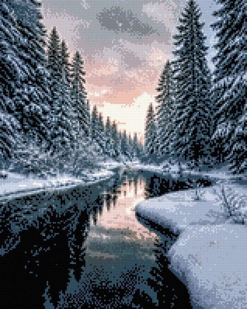 Diamantmönster för Snow-covered Pines