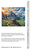 Thumbnail for Paint color chart and instructions - Snow Leopard and Mountains 50x40cm