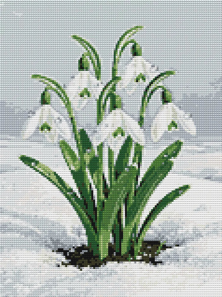 Diamond Pattern - Snowdrop Blossoms