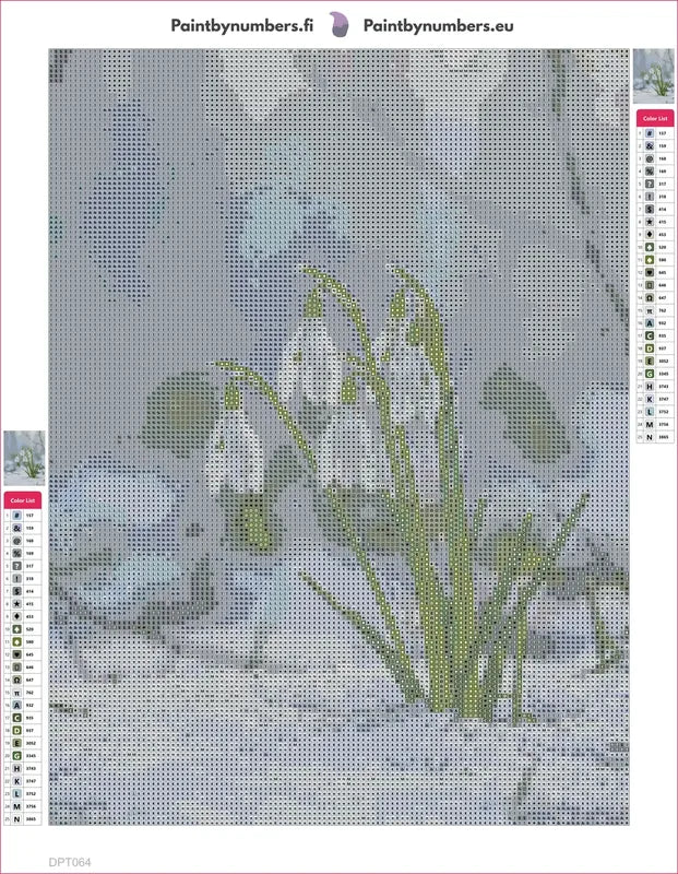 Snowdrops diamond painting adhesive canvas 30x40cm