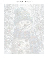 Thumbnail for Paint by numbers numbered canvas - Snowman with Blue Scarf 40x50cm