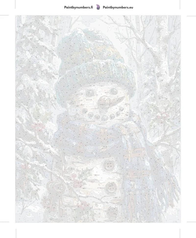 Paint by numbers numbered canvas - Snowman with Blue Scarf 40x50cm