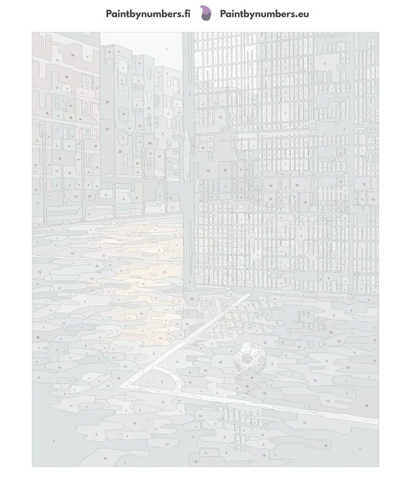 Numbered canvas - Soccer Ball on Court 40x50cm