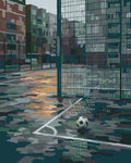 Thumbnail for Football on a field, urban background, Paint By Numbers.