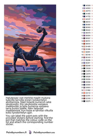 Thumbnail for Color chart and instructions - Soccer Player Bicycle Kick 40x70cm