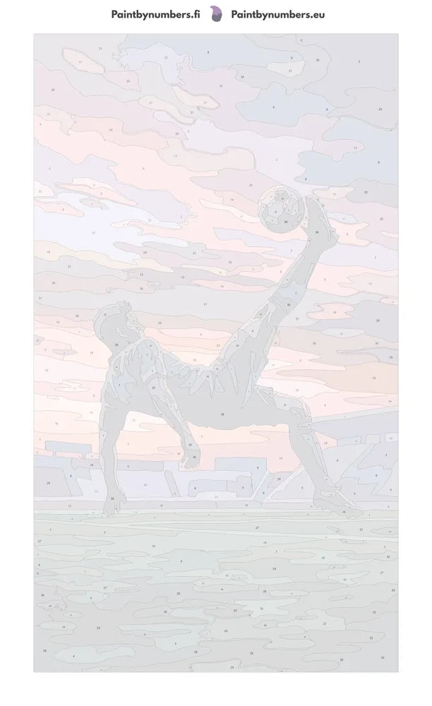 Numbered canvas - Soccer Player Bicycle Kick 40x70cm