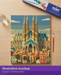 Thumbnail for Illustration of the completed paint by numbers - Spain Travel Poster 40x50cm