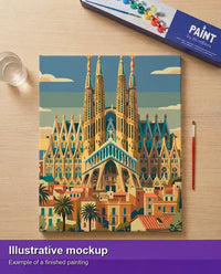 Thumbnail for Illustration of the completed paint by numbers - Spain Travel Poster 40x50cm
