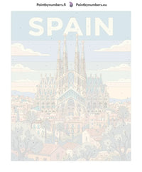 Thumbnail for Numbered canvas - Spain Travel Poster 40x50cm