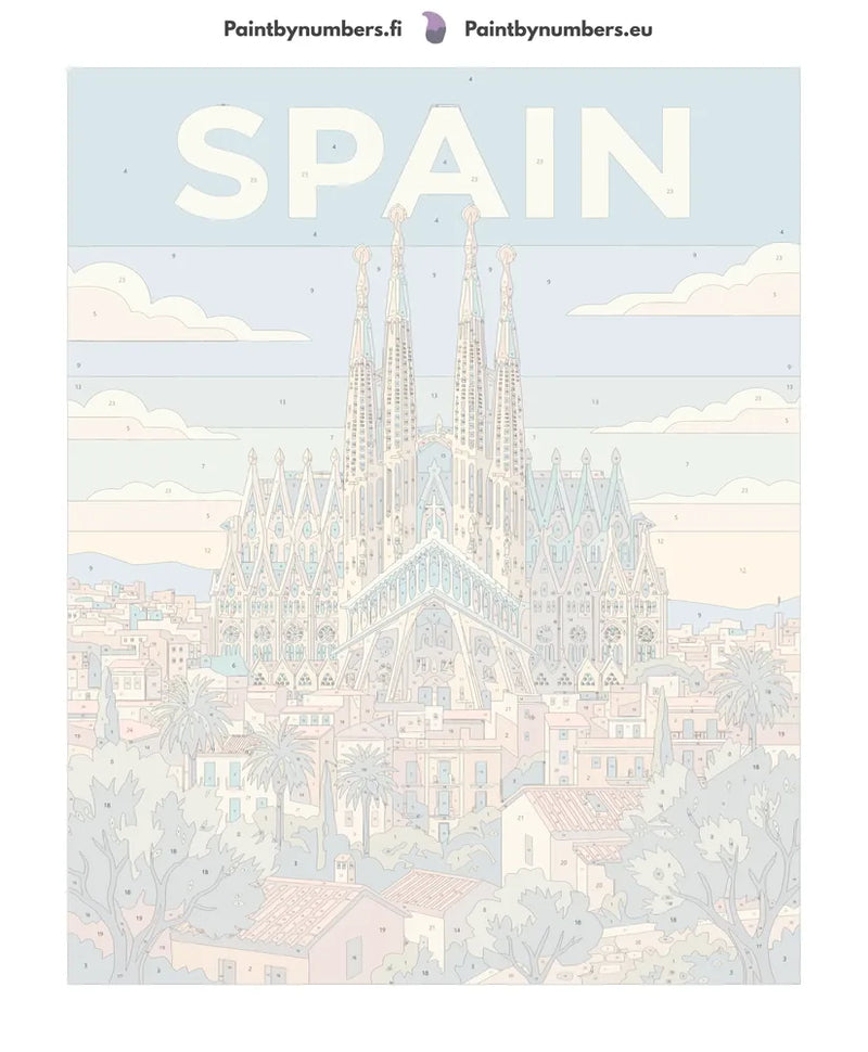 Numbered canvas - Spain Travel Poster 40x50cm