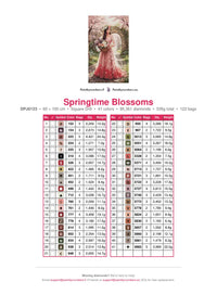 Thumbnail for Springtime Blossoms diamond painting color chart – 41 DMC colors