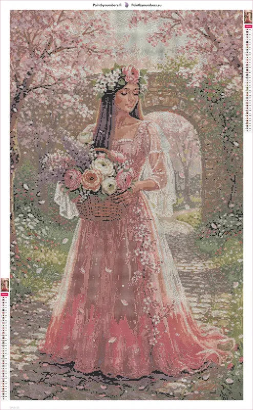 Springtime Blossoms diamond painting adhesive canvas 60x100cm
