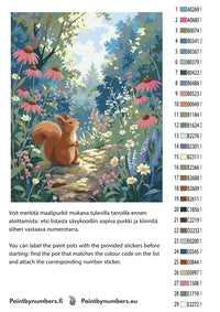 Thumbnail for Color chart and instructions - Squirrel in Flower Meadow 40x50cm