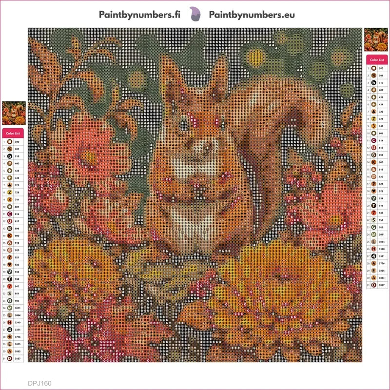 Diamond painting adhesive canvas preview - Squirrel with Acorn