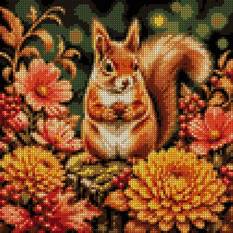 Diamond painting pattern chart - Squirrel with Acorn