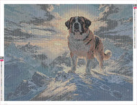 Thumbnail for St. Bernard at Summit diamond painting adhesive canvas 80x60cm